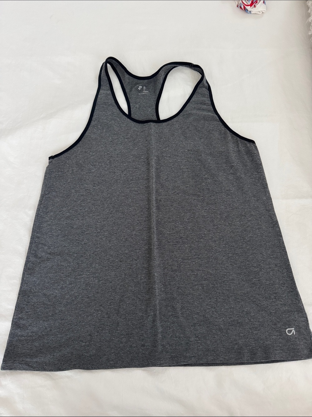 GAP Dark Gray Racerback Tank Top with Black Trim
